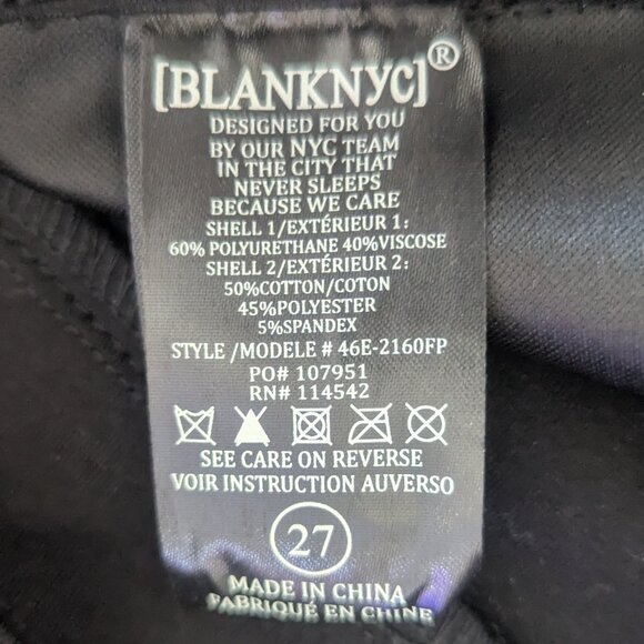 BLANK NYC Faux Leather Front Pull On Leggings Size 27 - Picture 5 of 9